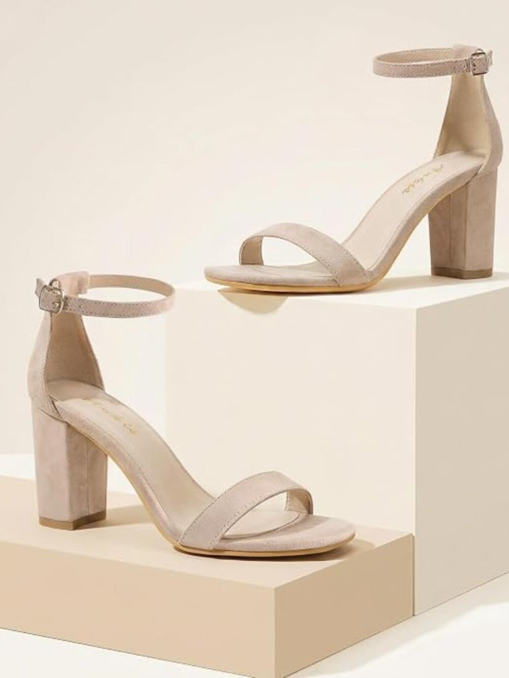 Heels for Women Open Toe Ankle Strap Chunky Heel Sandals 2.75 Inch